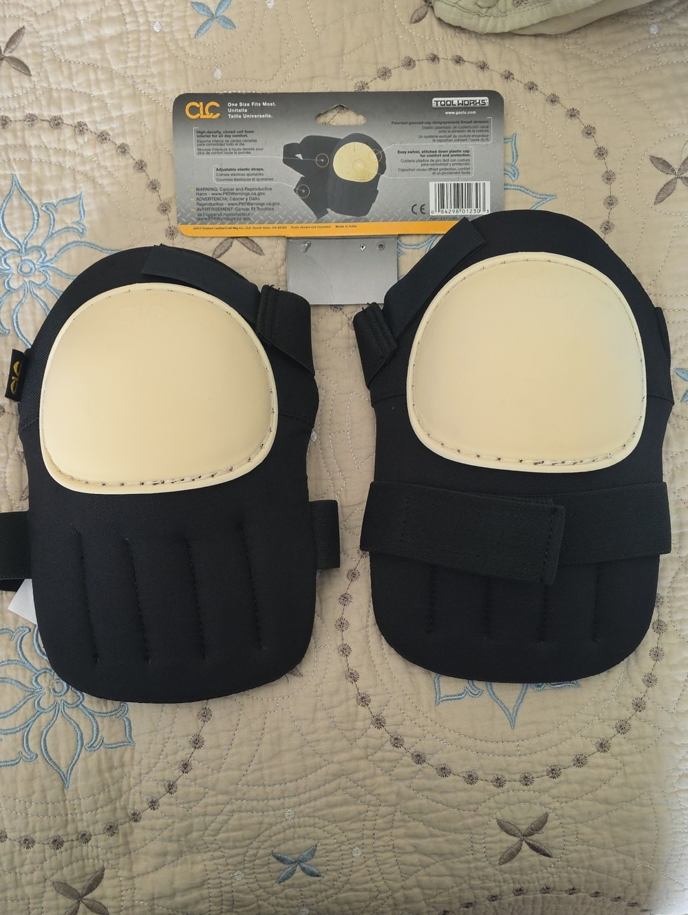 CLC Black Knee Pads with Cream Caps - Comfortable Work Support